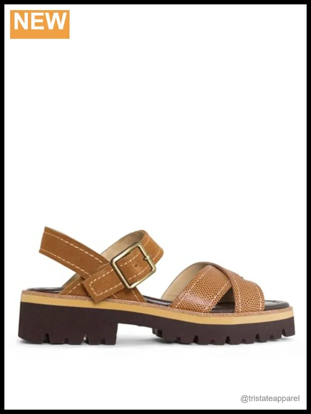 Women's Pyper Platform Slingback Sandals Square Toe Lug Sole Leather